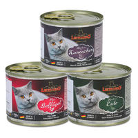 德国进口小李子猫罐头Leonardo无谷主食猫罐 （兔1+禽1+鸭1） 200g*3罐